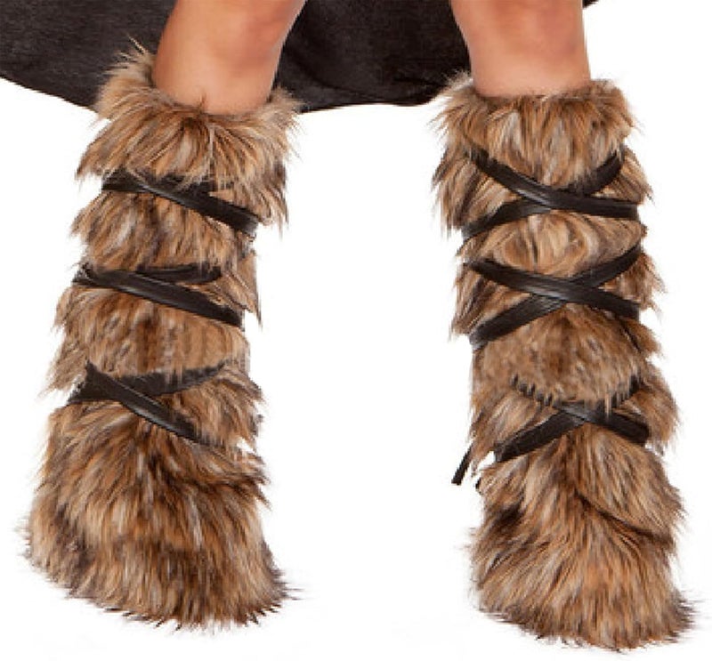 BXT Medieval Viking Wrist Wrap Cuffs Nordic Halloween Faux Fur Wrist Sleeve Guards Warrior Role Play Cosplay Costume - Image 2